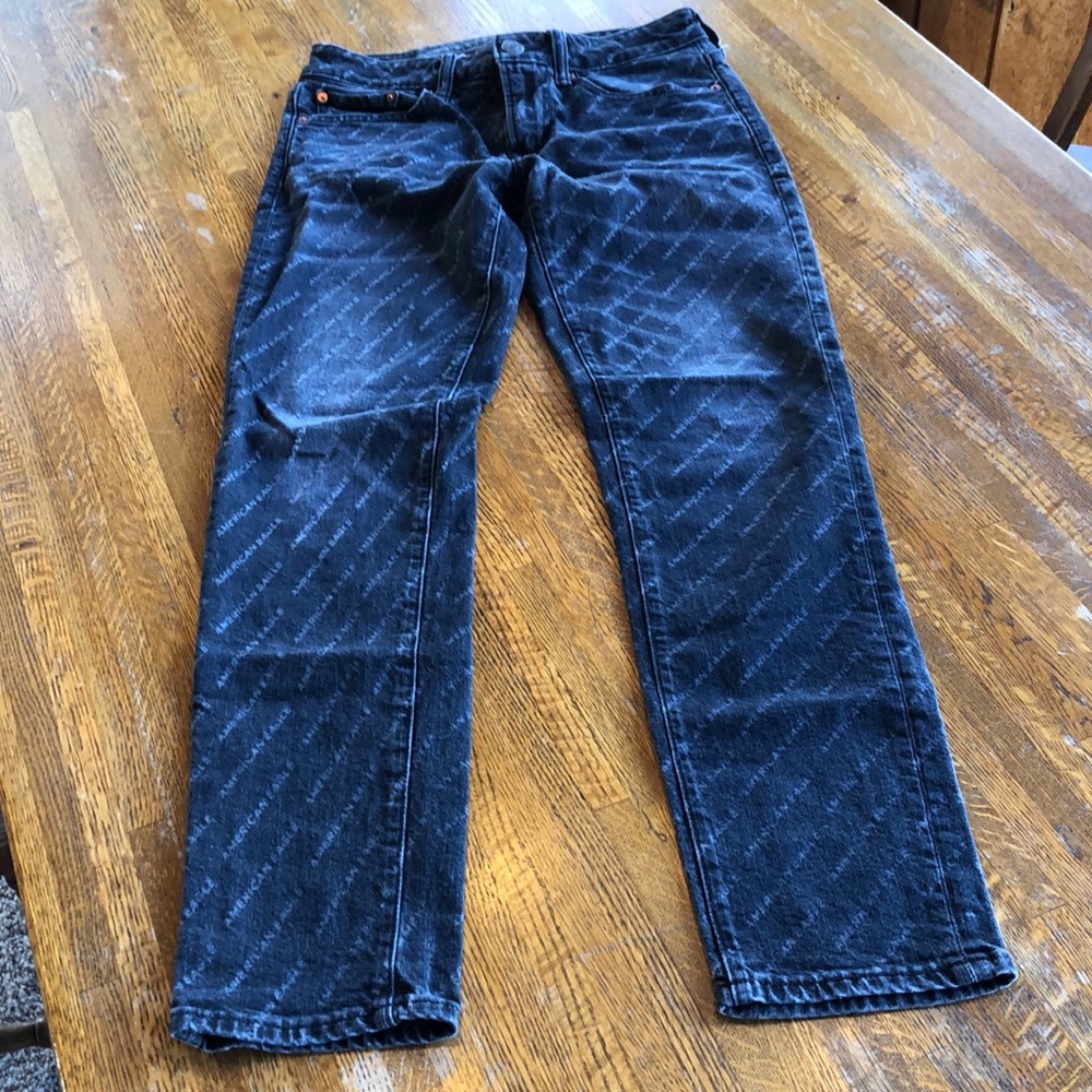 American Eagle black printed jeans. 28x30